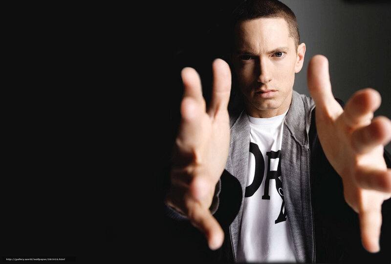 Eminem with hands forward