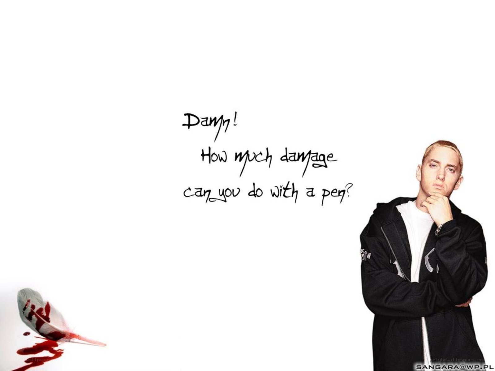 Eminem with pen quote