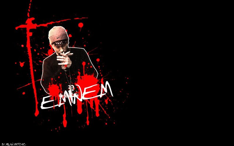 Eminem with red splatters