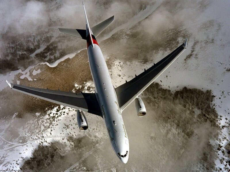 Emirates A330 in flight
