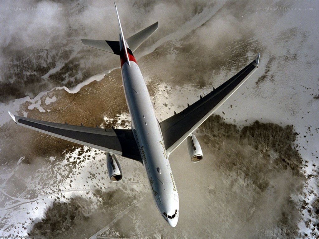 Emirates A330 in flight