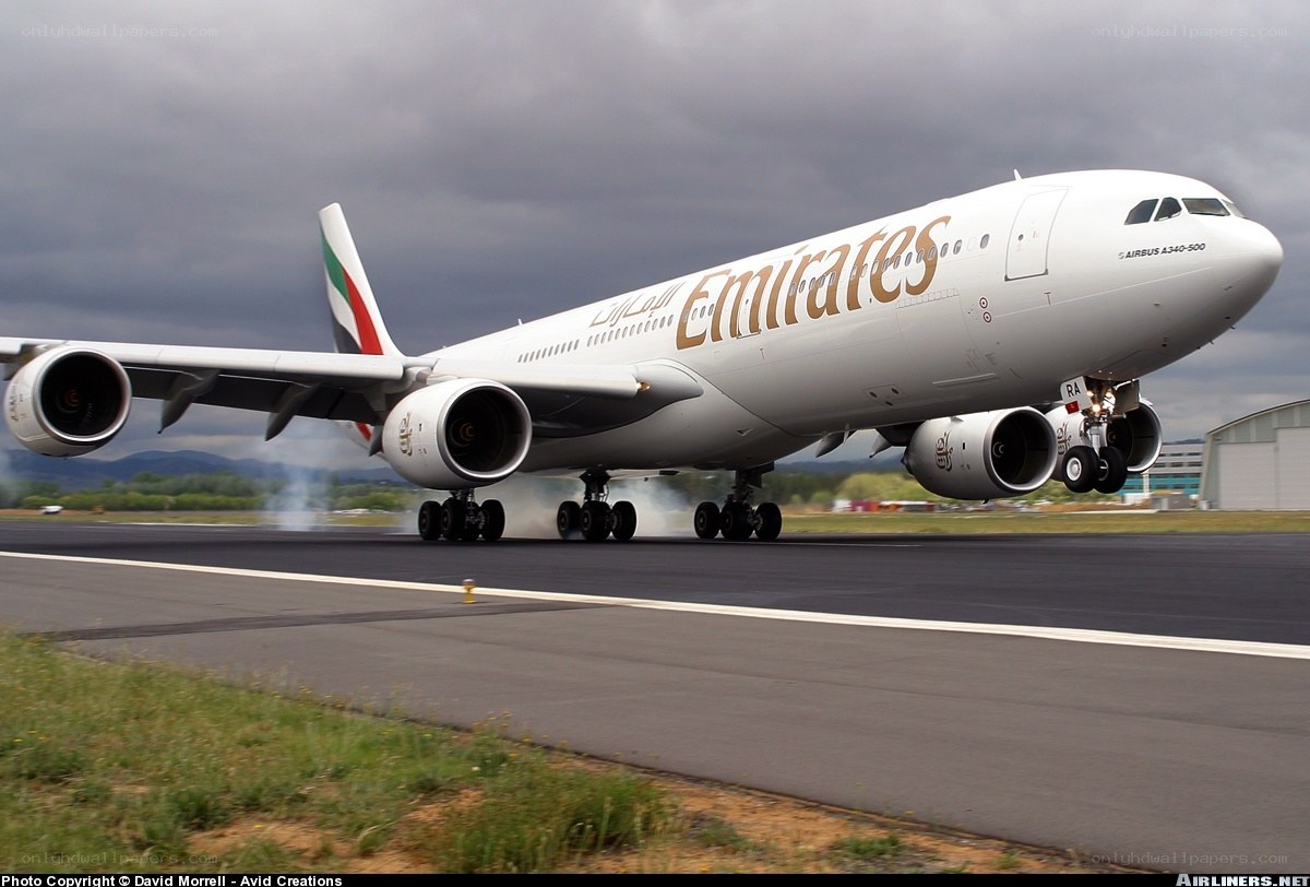 Emirates A340-500 taking off