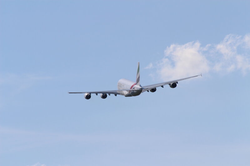 Emirates A380 Airplane — Blue, Serene