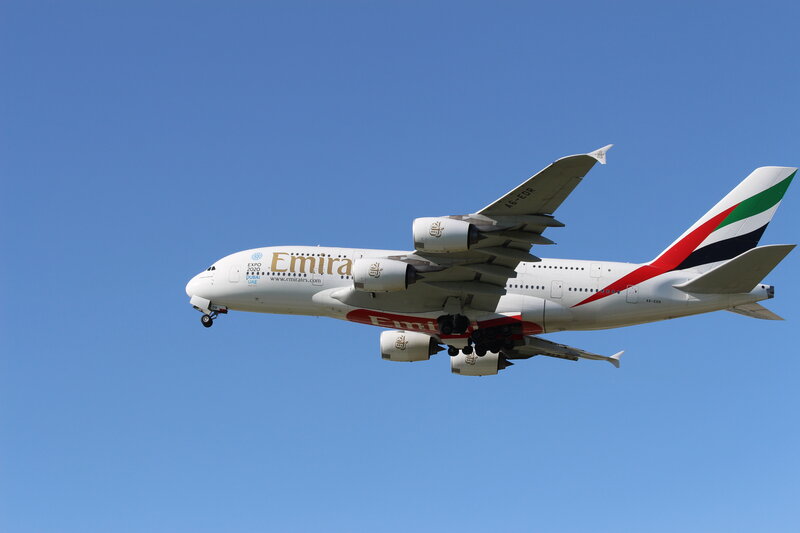Emirates A380 Airplane — Blue