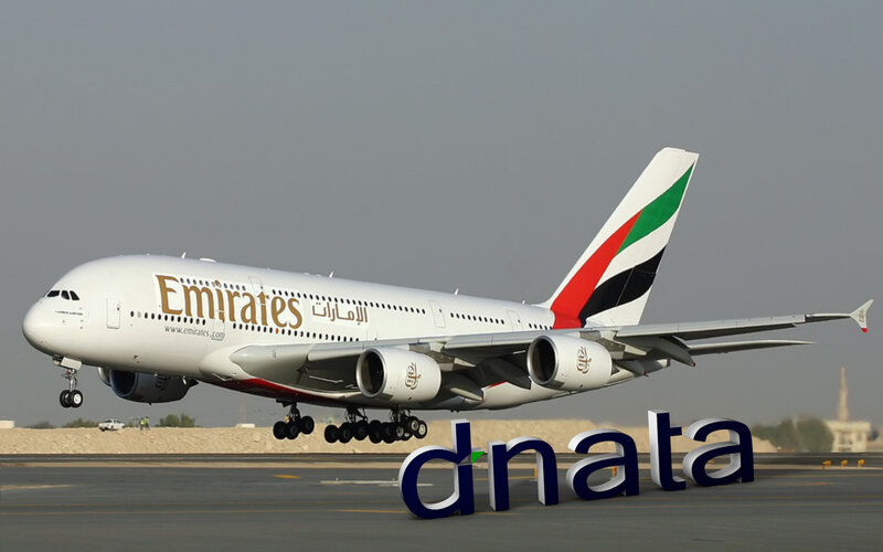 Emirates A380 Airplane — White, Calm