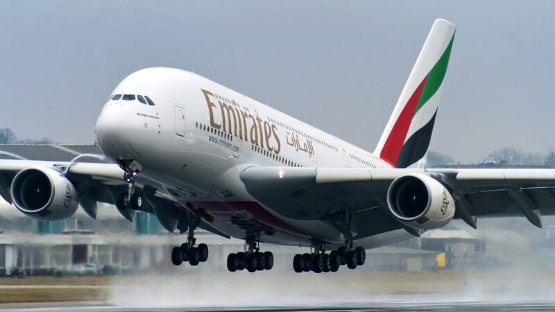 Emirates A380 Airplane — White, Dynamic