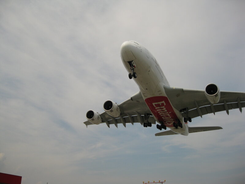 Emirates A380 taking off