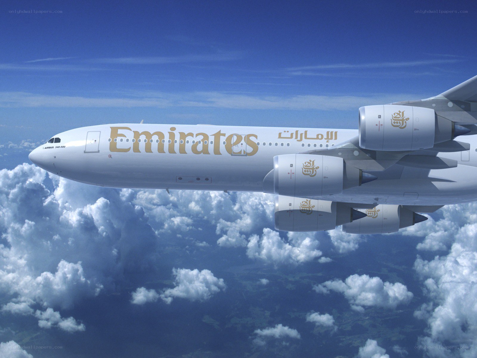 Emirates Airbus in flight