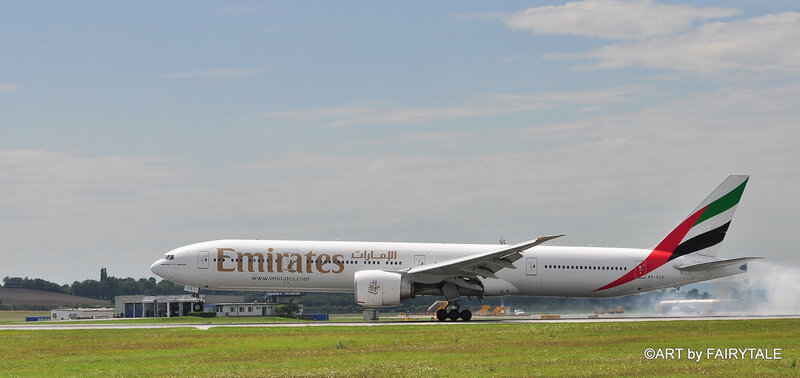 Emirates Airplane on Runway