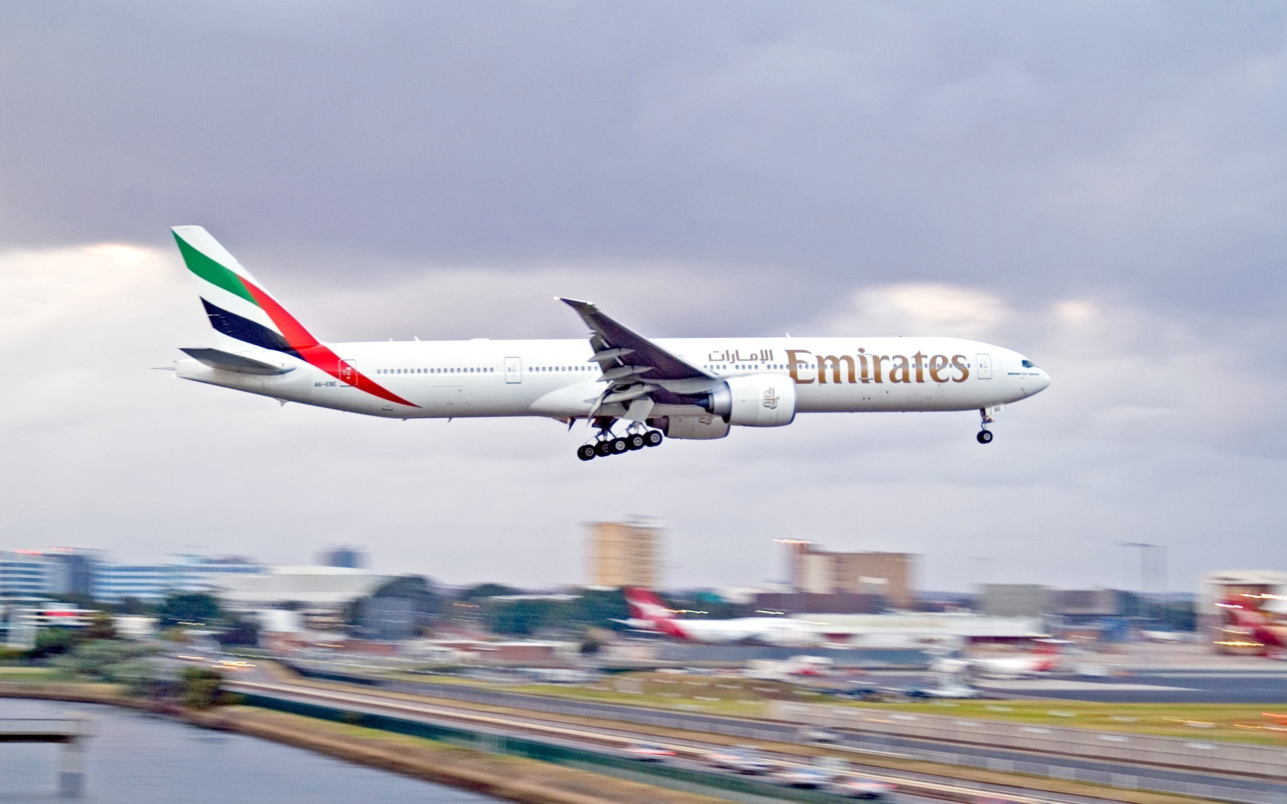 Emirates airplane taking off