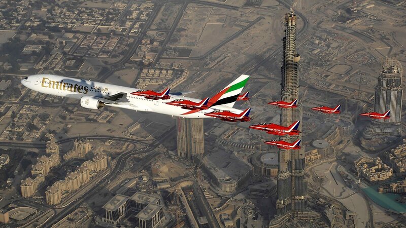 Emirates Airplane with Jets