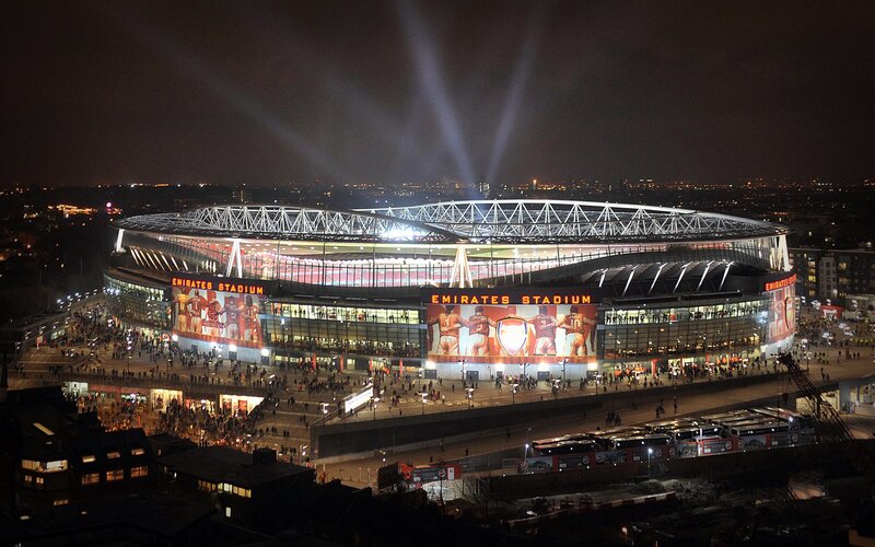 Emirates Stadium at night