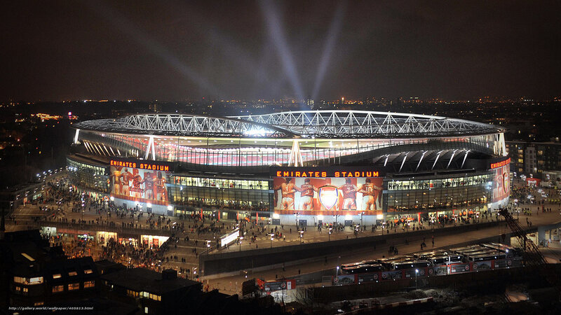 Emirates Stadium at Night — Black, Dramatic