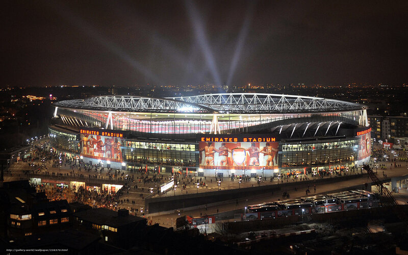Emirates Stadium at night