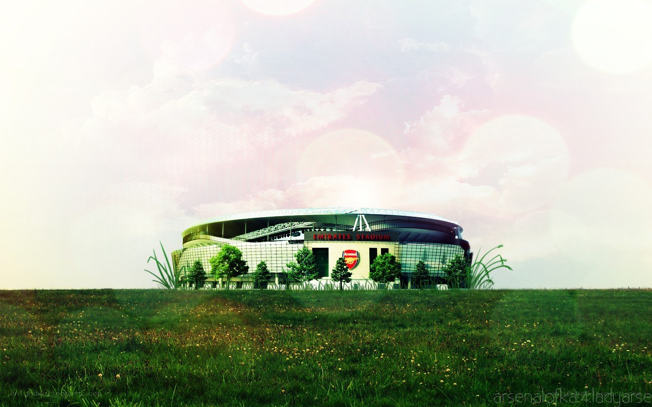 Emirates Stadium in a field