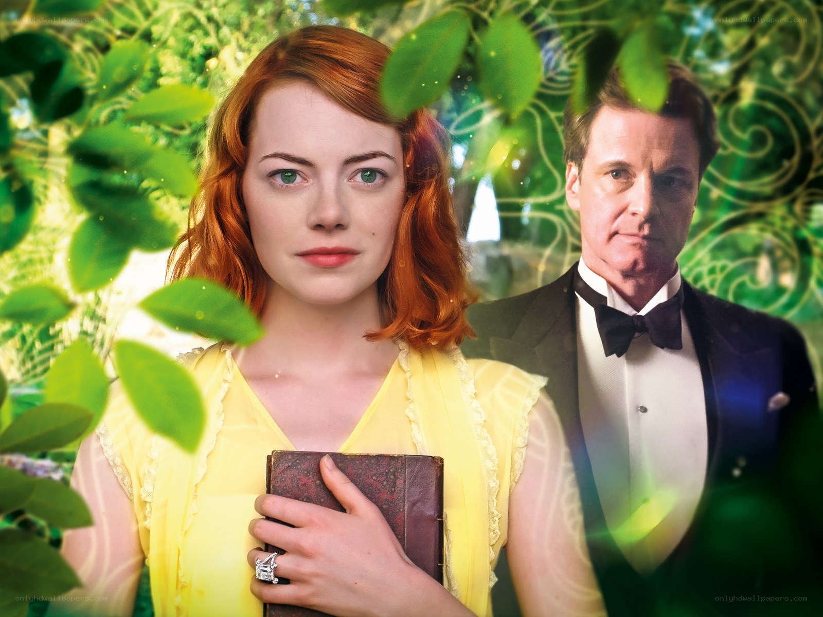 Emma Stone and Colin Firth in a scene