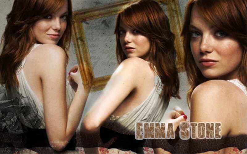 Emma Stone in a mirror portrait