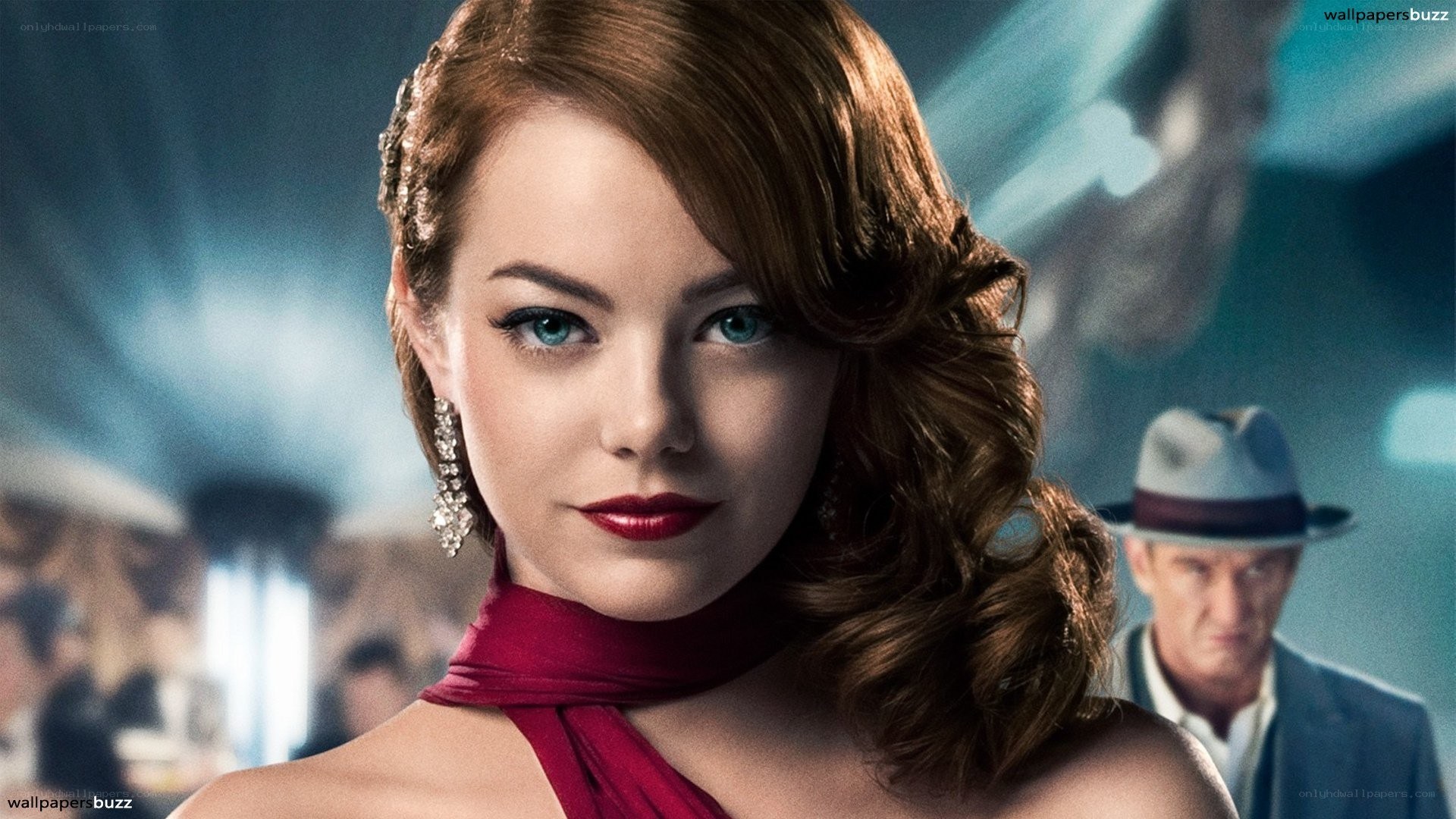 Emma Stone in a red dress