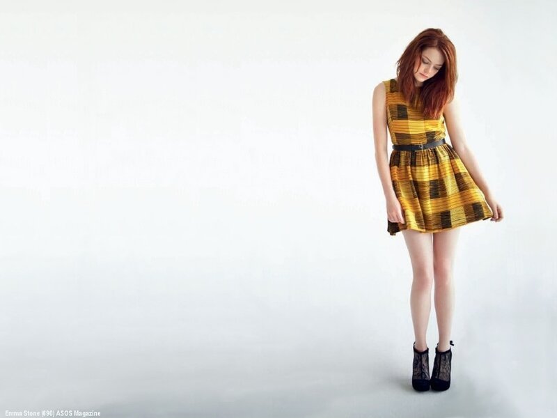 Emma Stone in a yellow dress