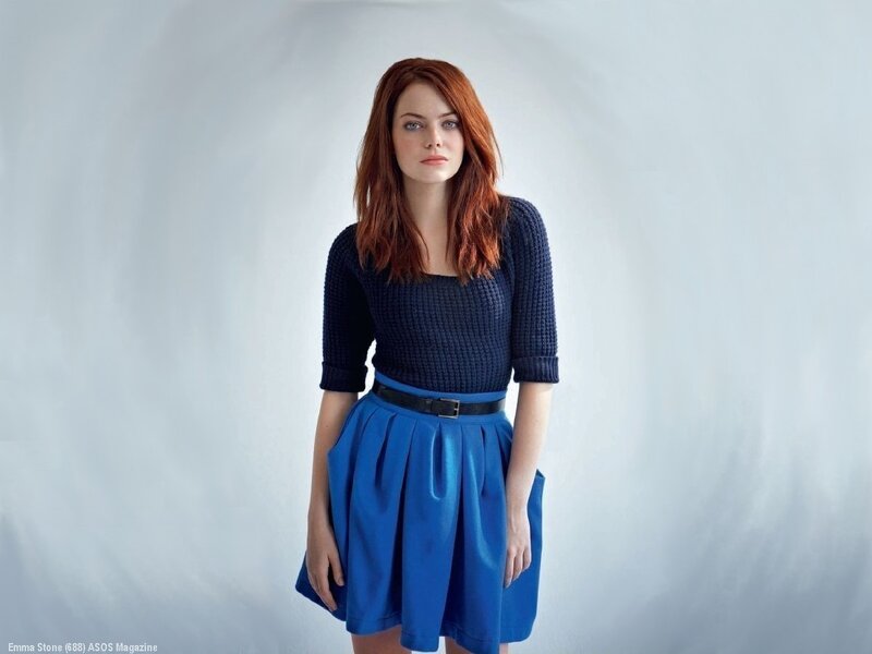 Emma Stone in blue dress