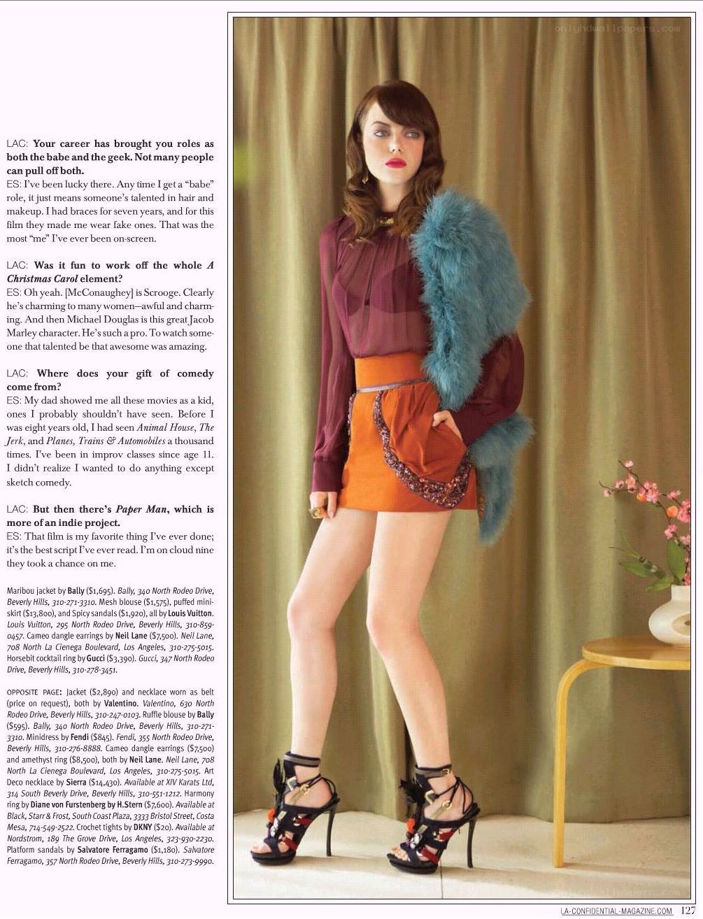 Emma Stone in fashion editorial