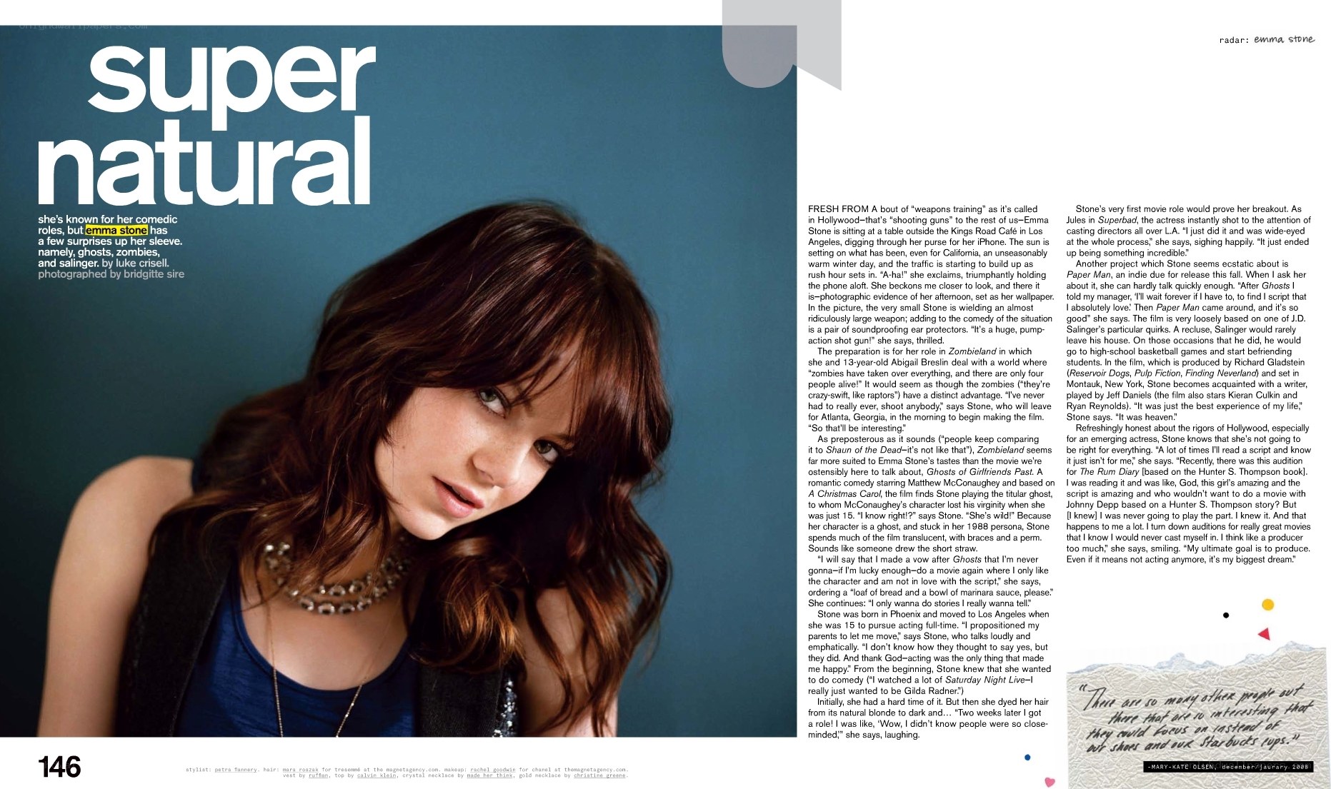 Emma Stone magazine feature
