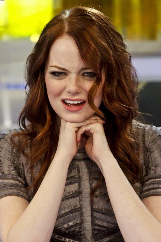 Emma Stone making a face