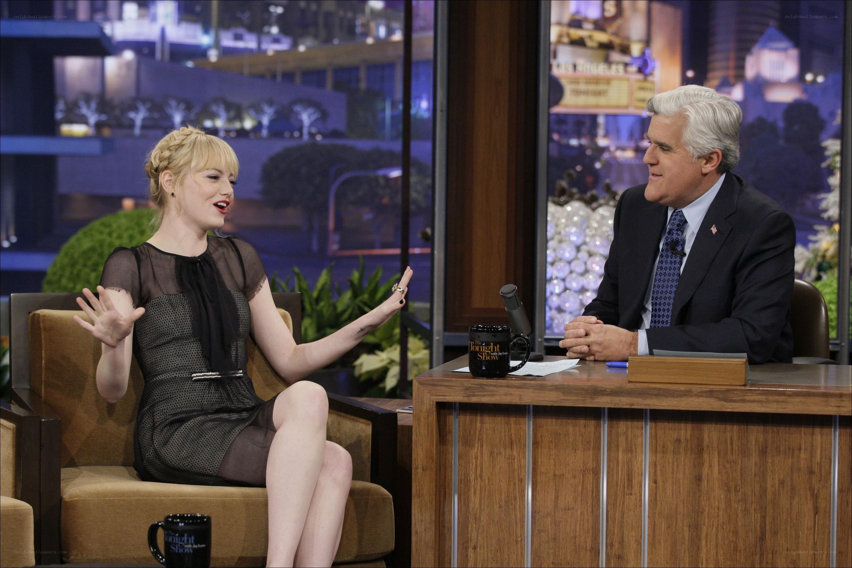 Emma Stone on a talk show