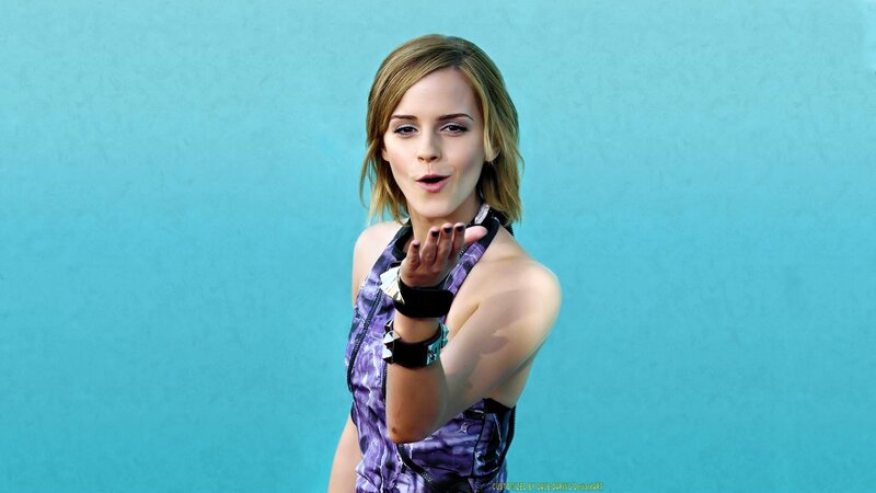 Emma Watson blowing a kiss