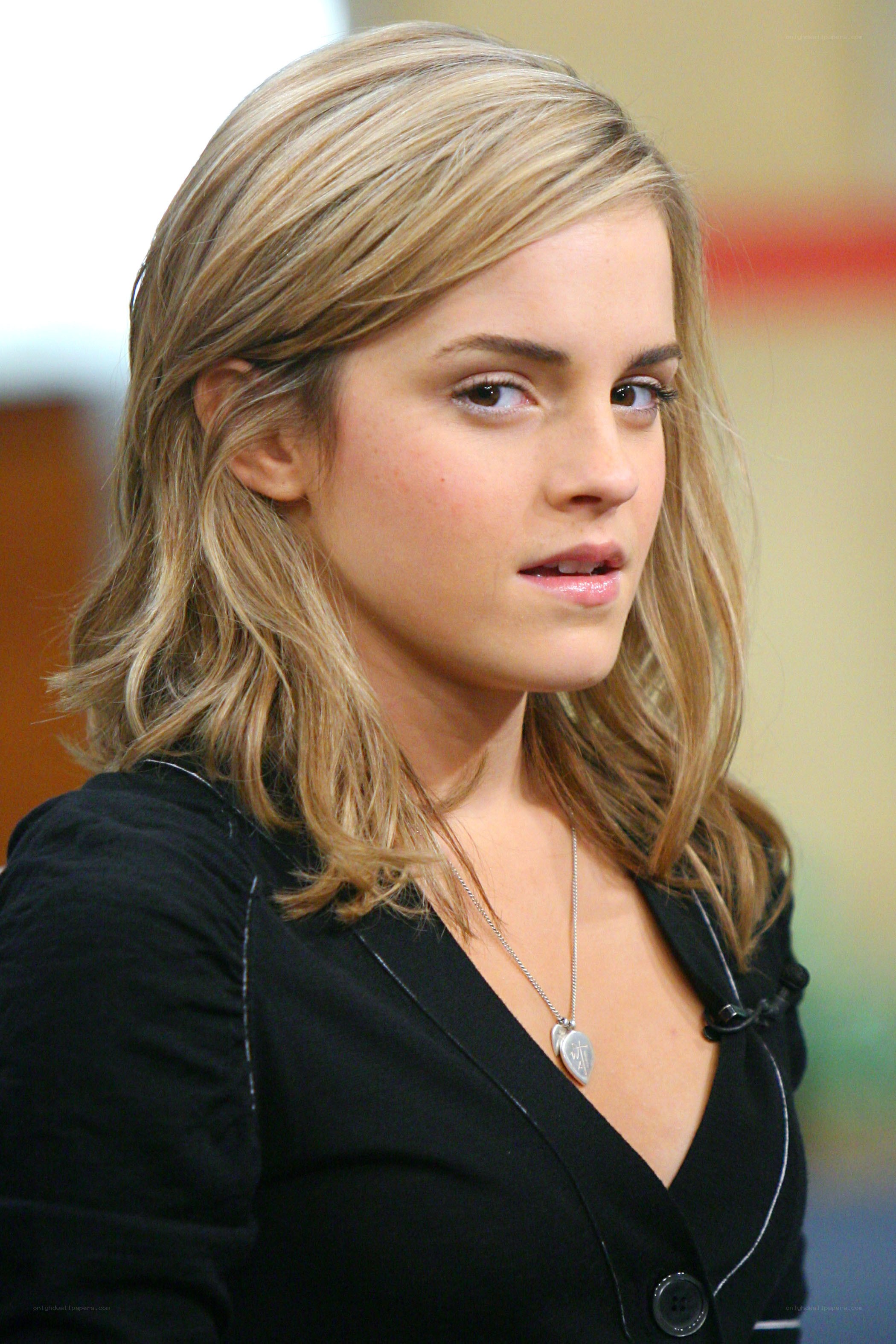 Emma Watson in a black top