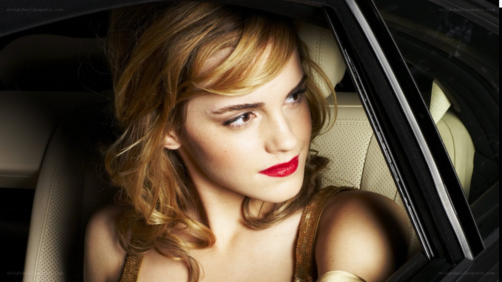 Emma Watson in a car