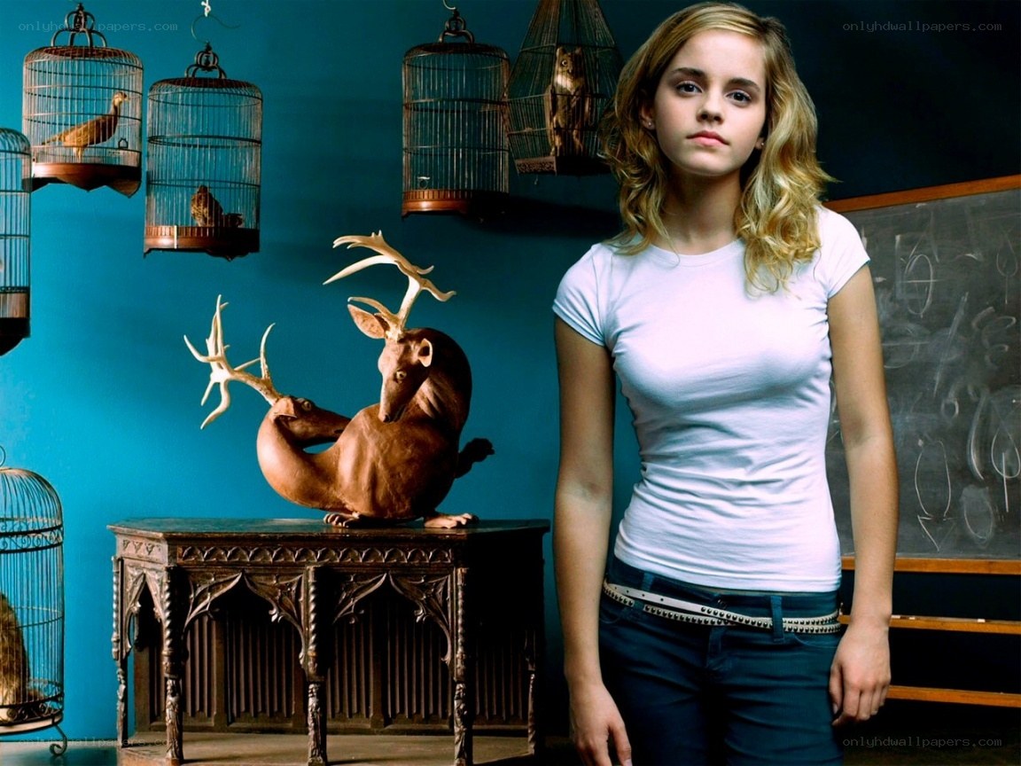 Emma Watson in a classroom