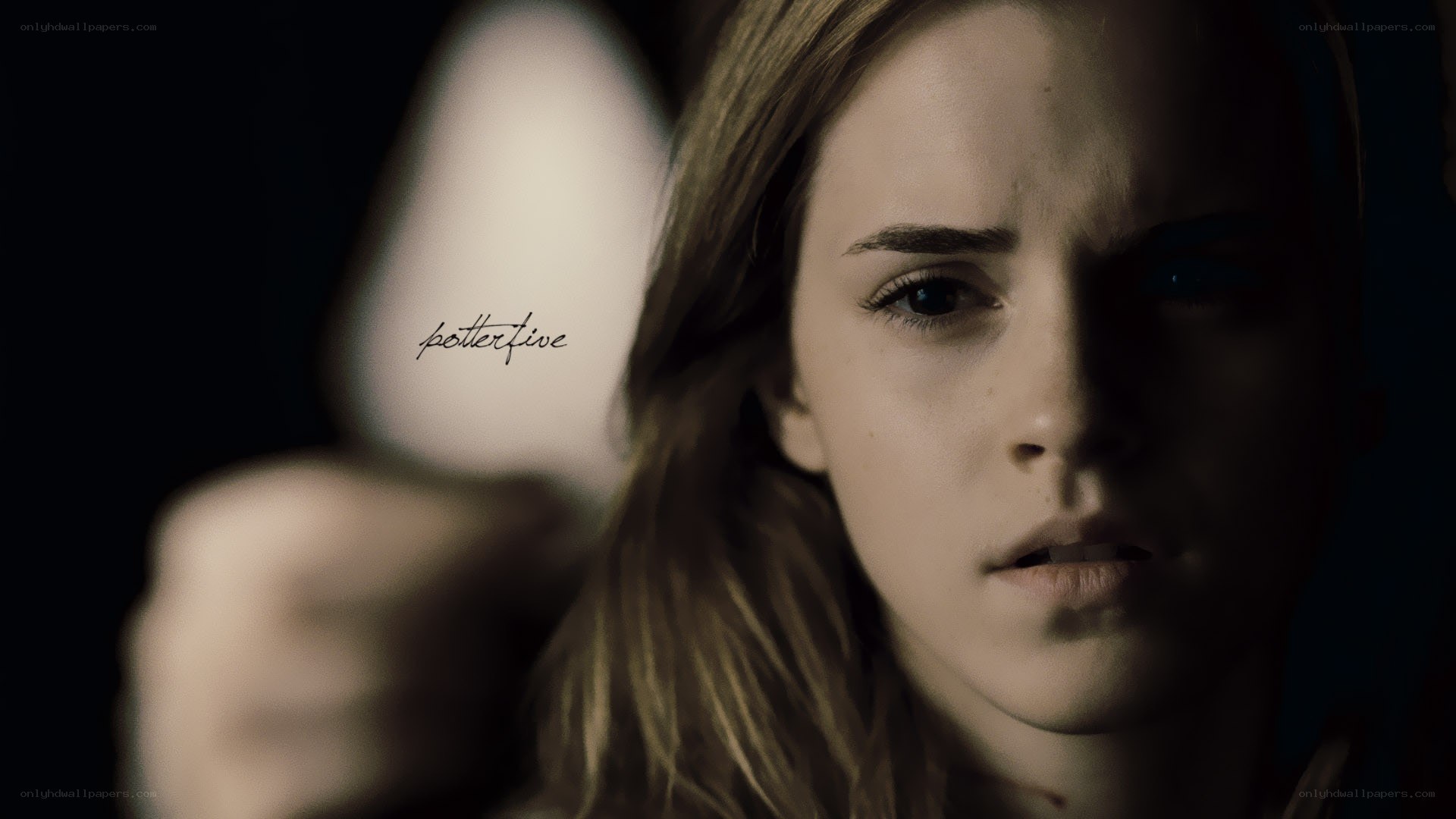 Emma Watson in a dramatic scene