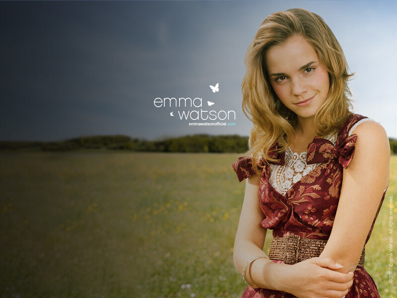 Emma Watson in a field
