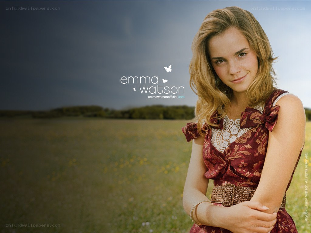 Emma Watson in a field
