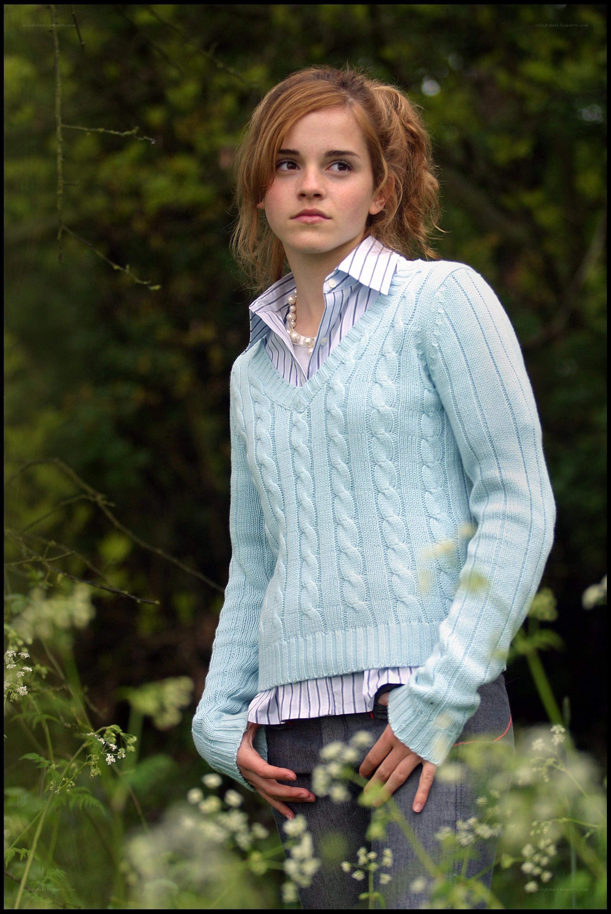 Emma Watson in a field