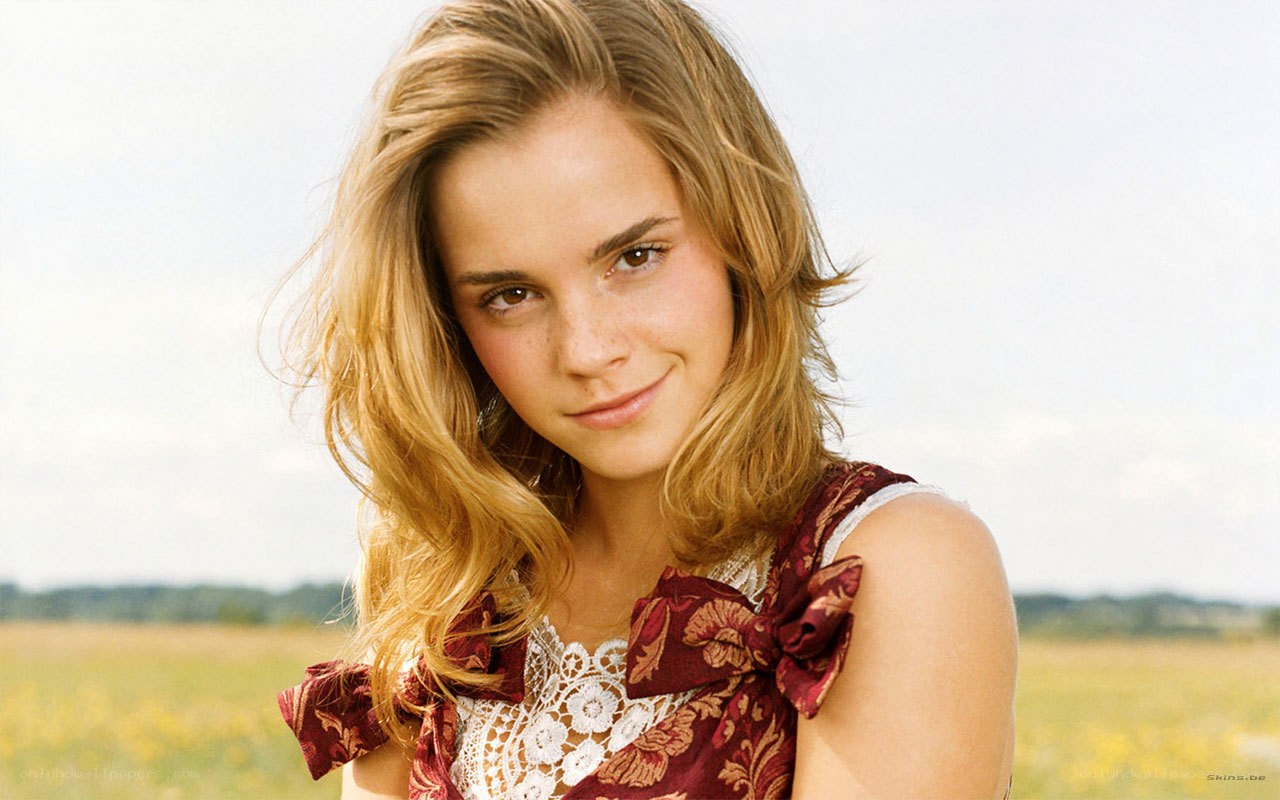 Emma Watson in a field
