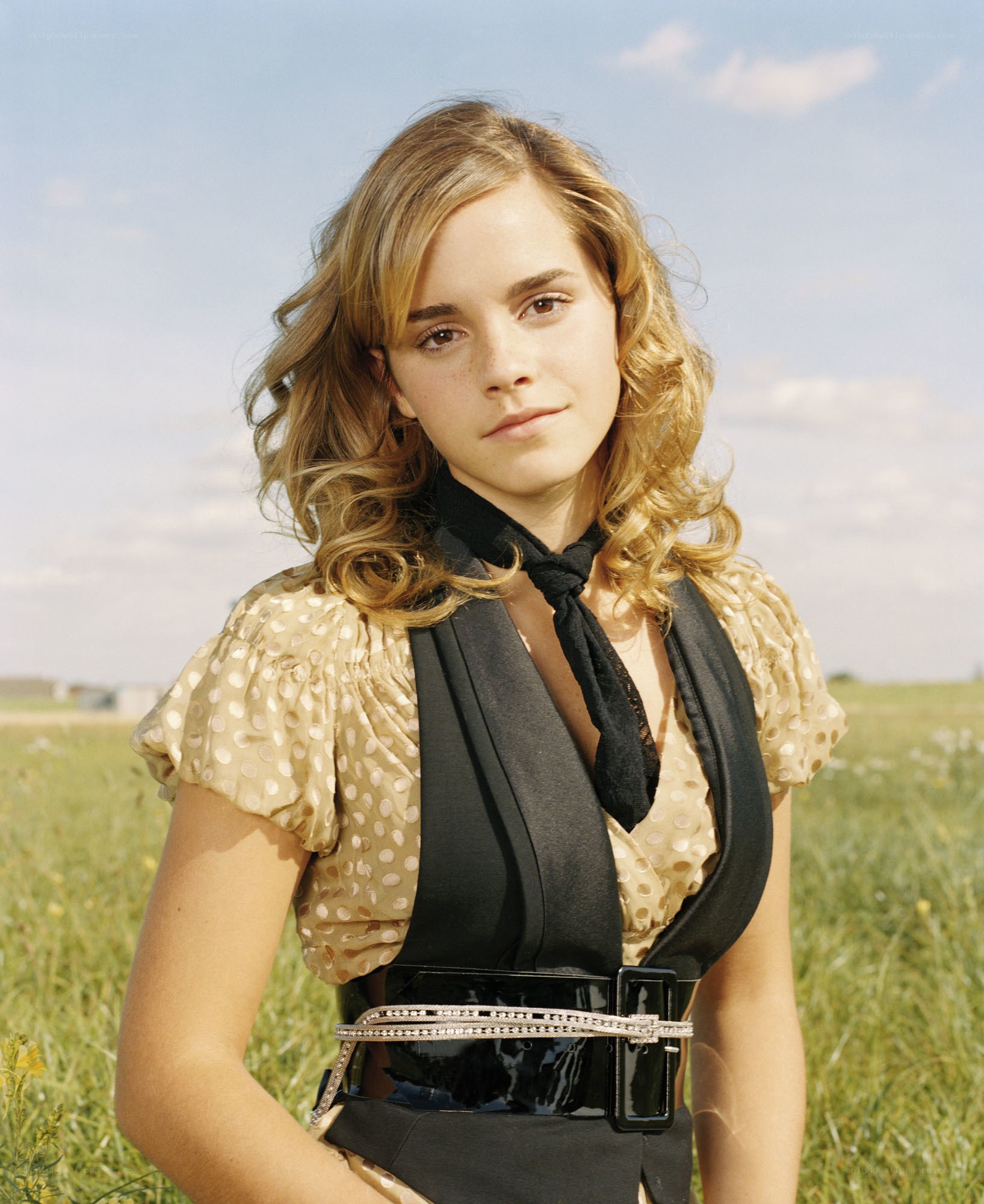 Emma Watson in a field