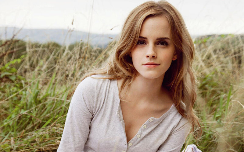 Emma Watson in a field