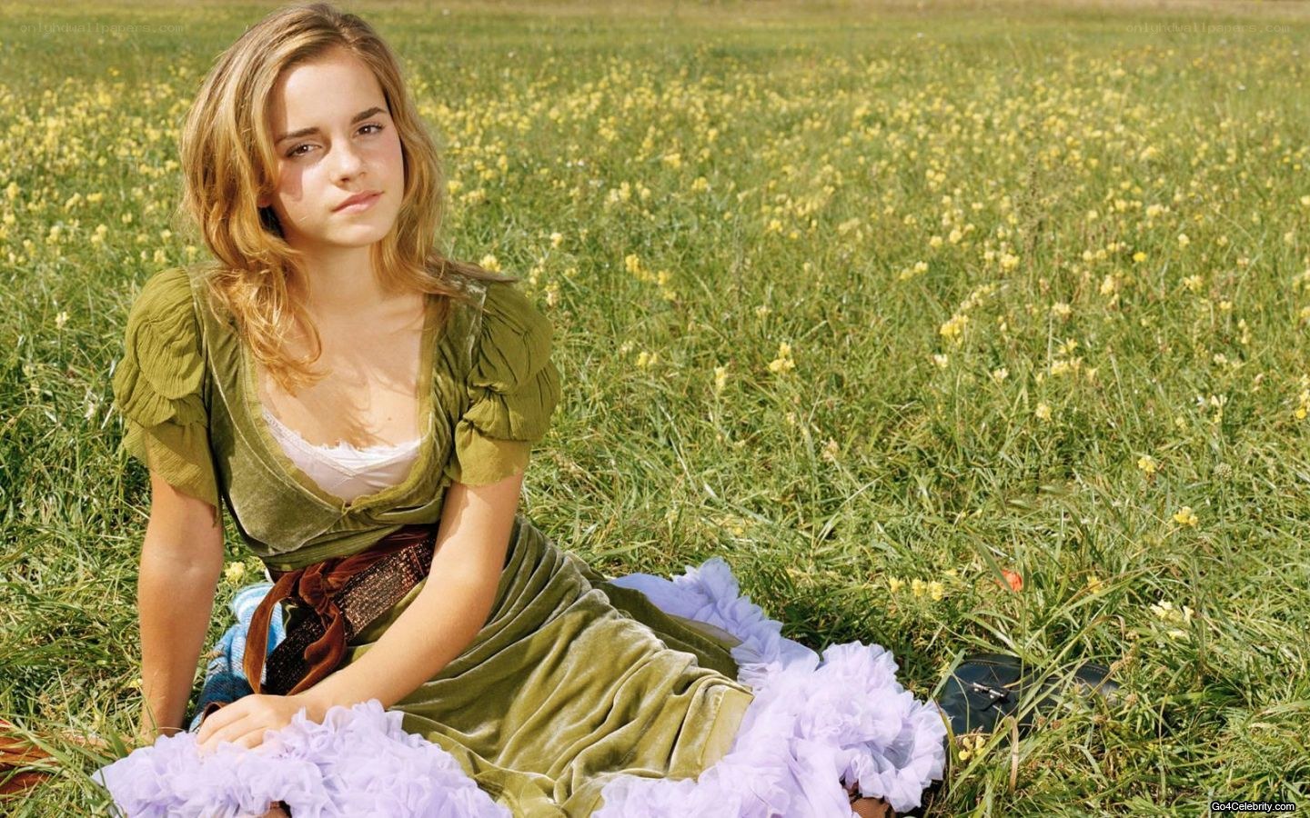 Emma Watson in a field