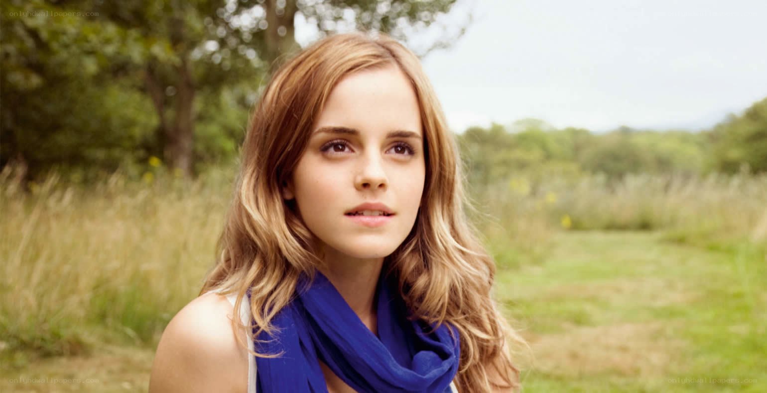 Emma Watson in a field