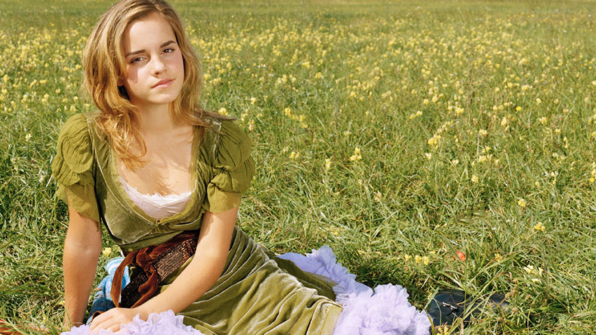 Emma Watson in a field