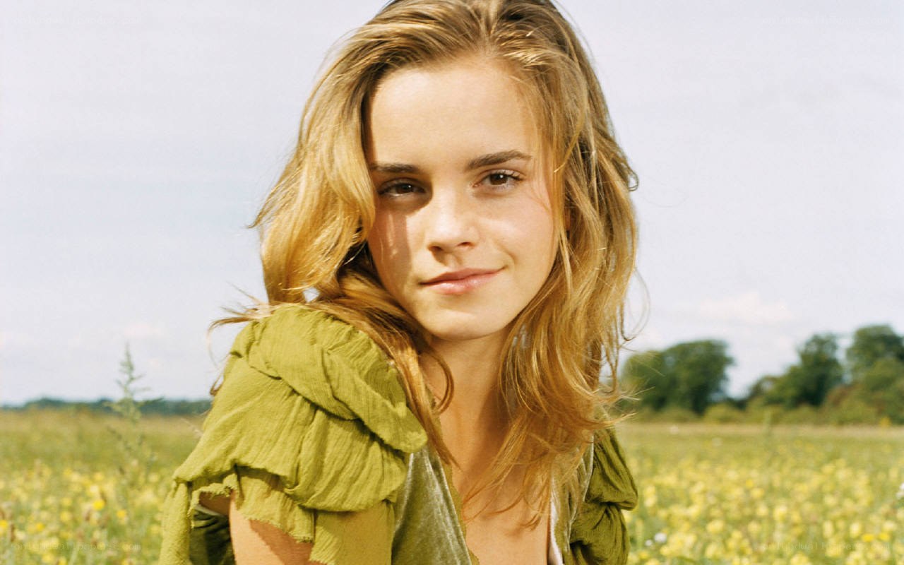 Emma Watson in a field