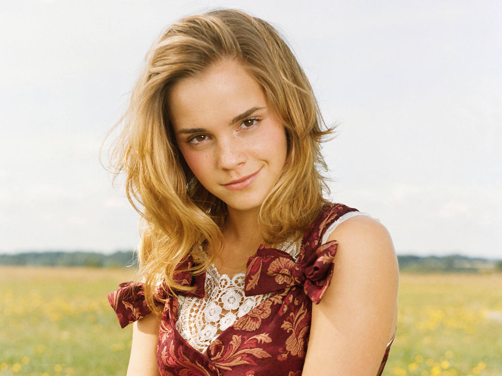 Emma Watson in a field