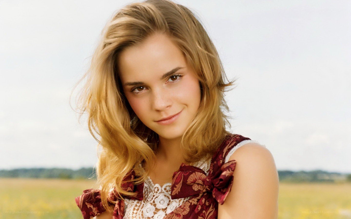 Emma Watson in a field