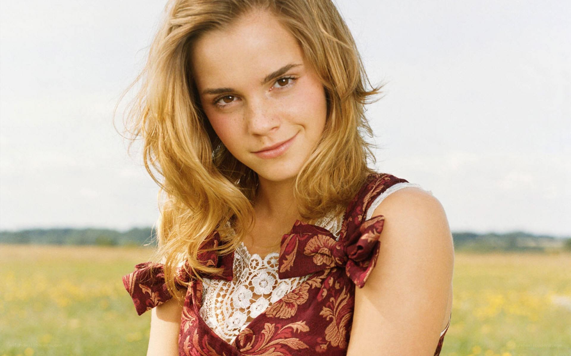 Emma Watson in a field