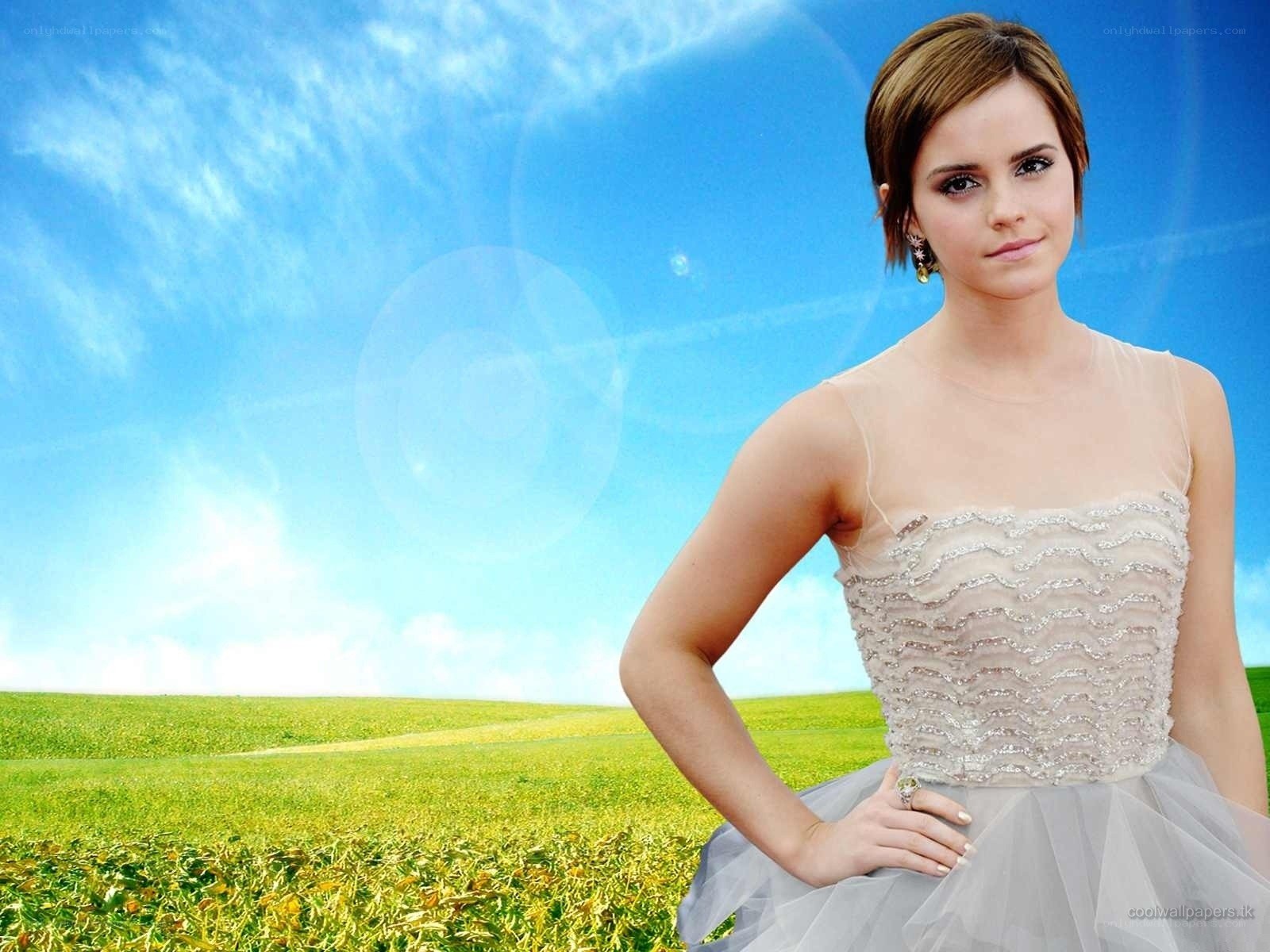 Emma Watson in a field