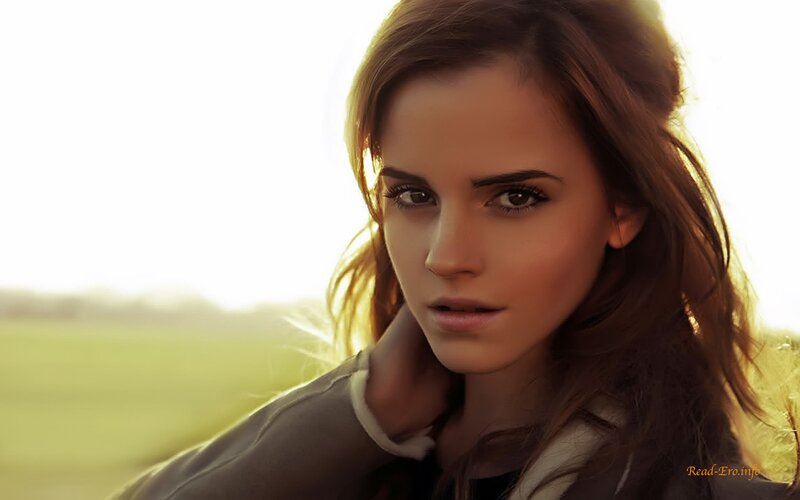 Emma Watson in a field