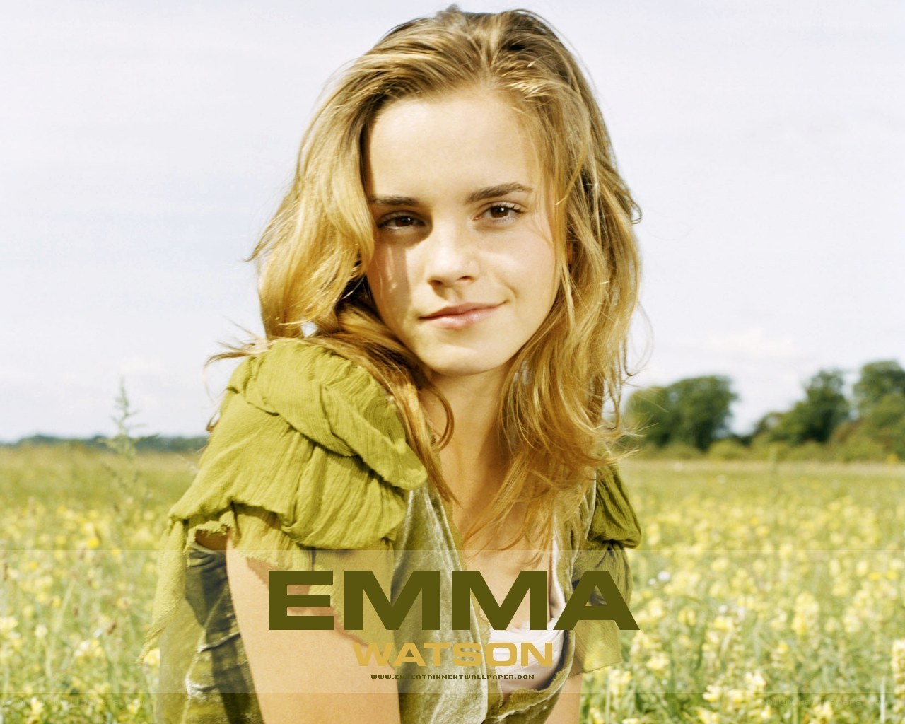 Emma Watson in a field