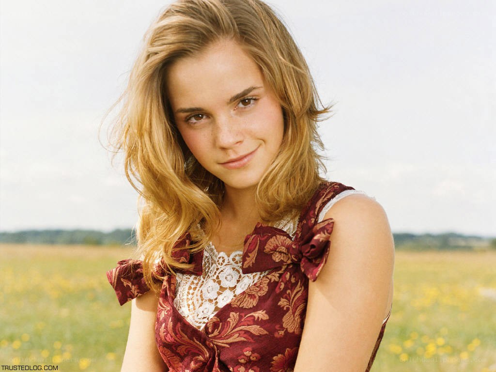 Emma Watson in a field